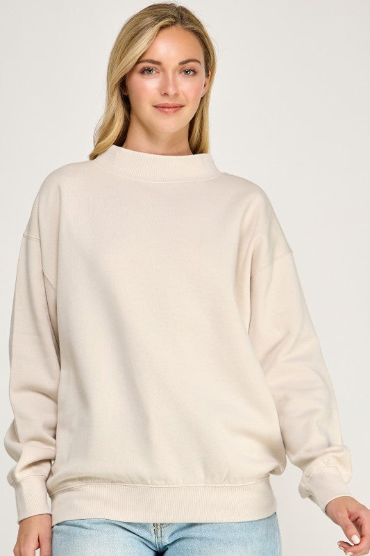 Mockneck Relaxed Fit Sweatshirt