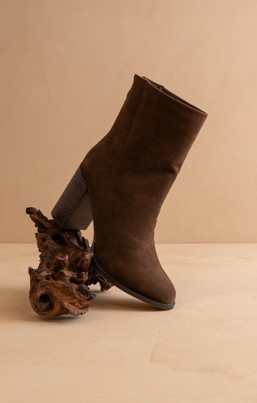 The Maxine - Minimal Suede Heel Bootie