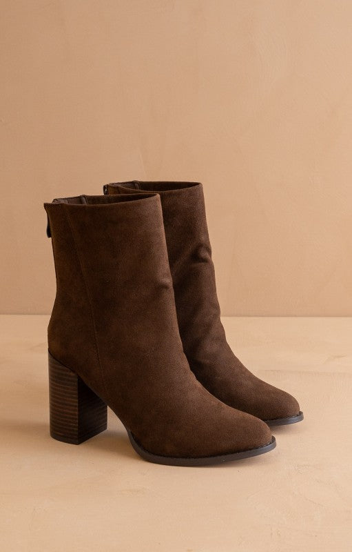 The Maxine - Minimal Suede Heel Bootie