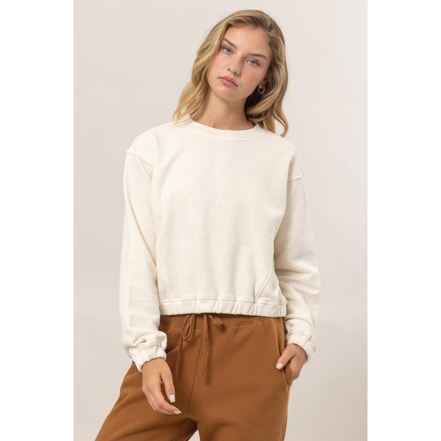 Cropped Pullover Sweatshirt