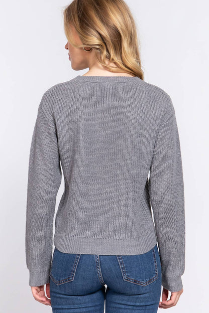 Long Sleeve V-neck Sweater