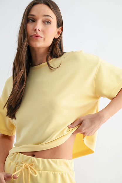 Pale Yellow Classic Shorts Set