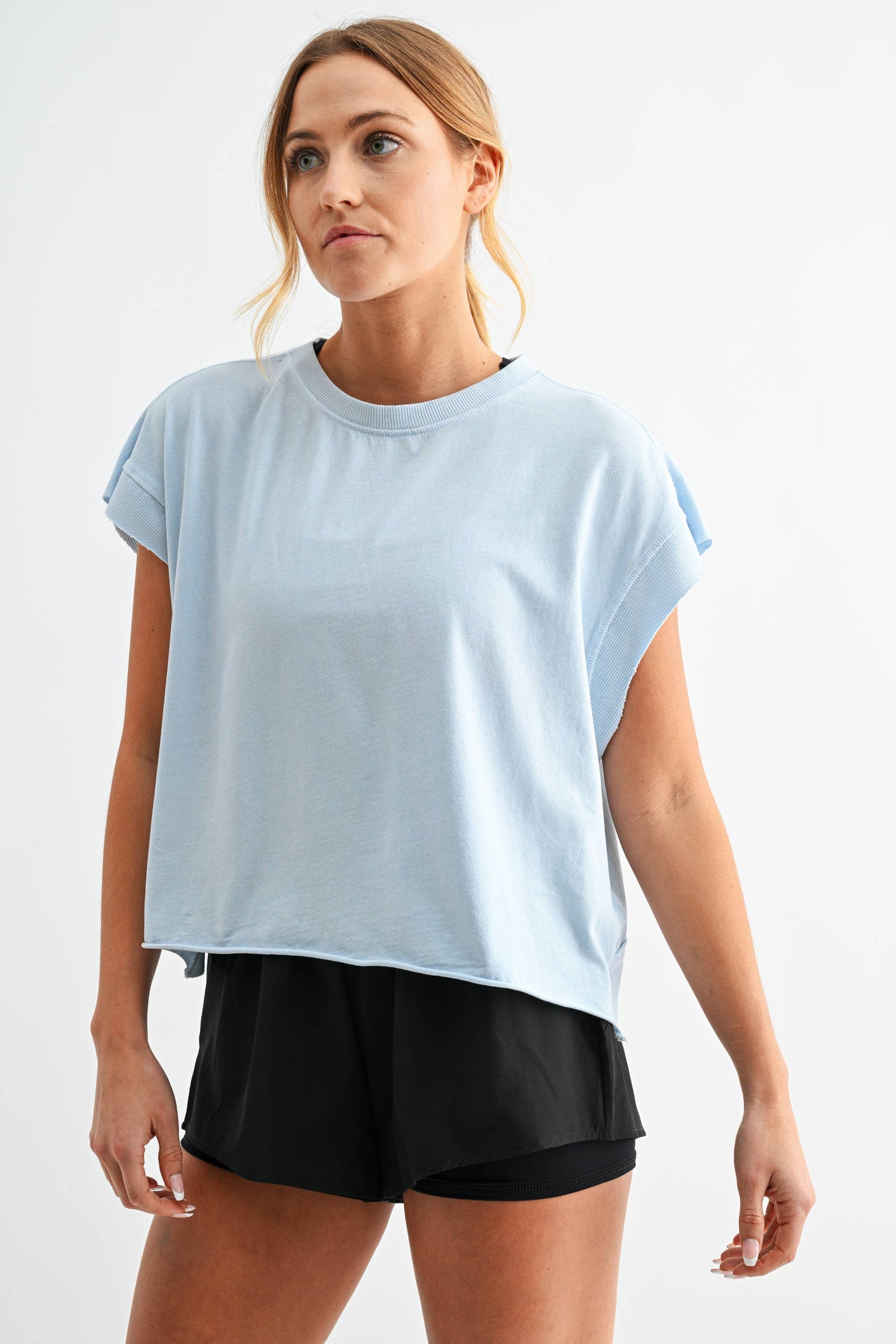 Plum Pink Open Back Pima Cotton Top