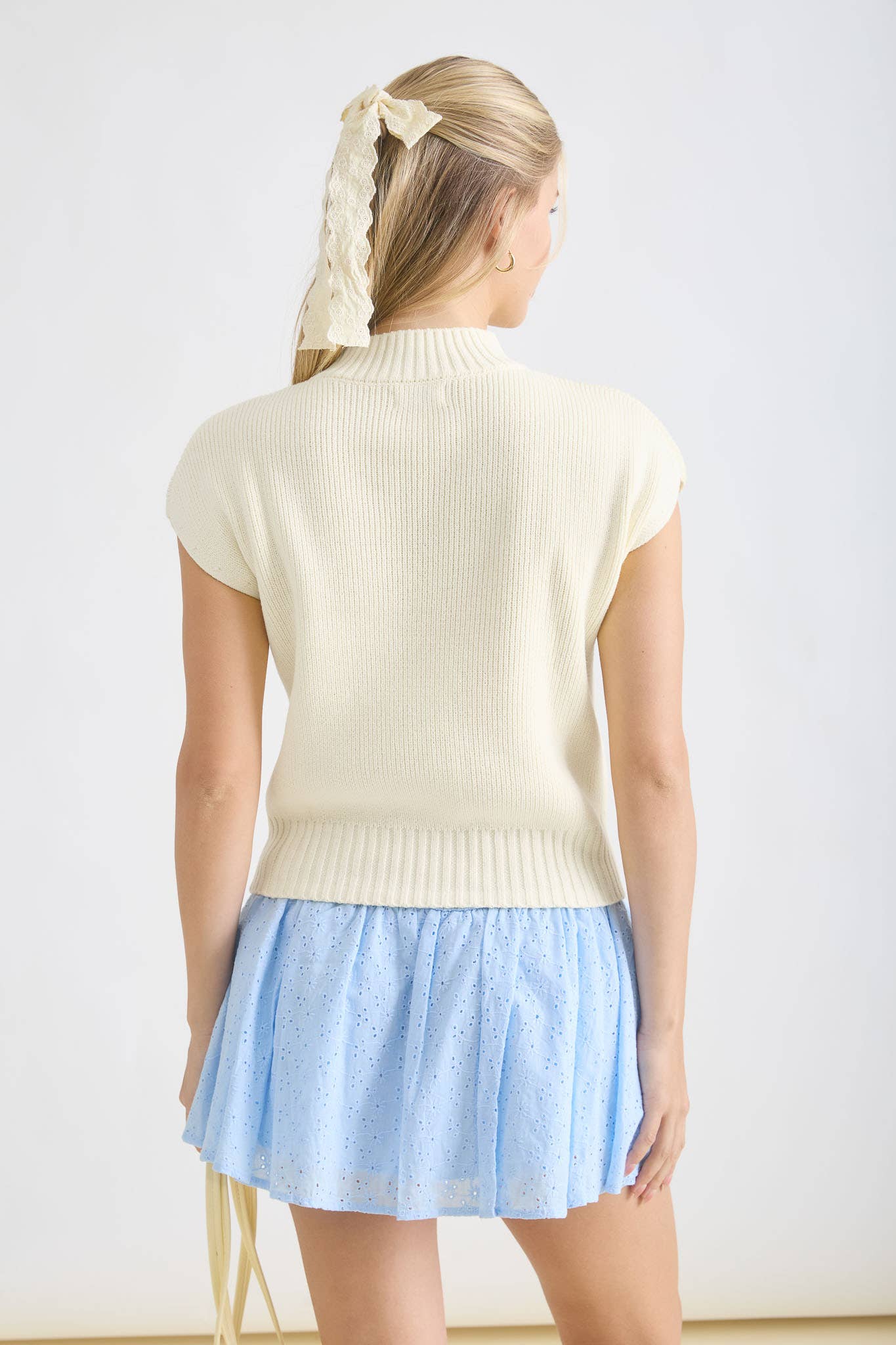 Mock Neck Knit Pullover Sweater