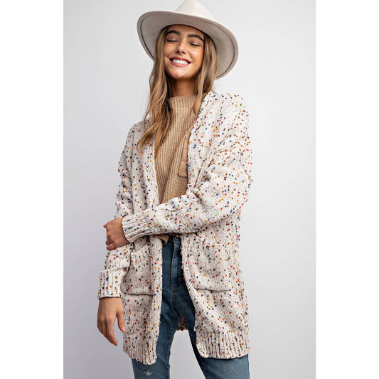 Oatmeal Cardigan with Rainbow Sprinkles