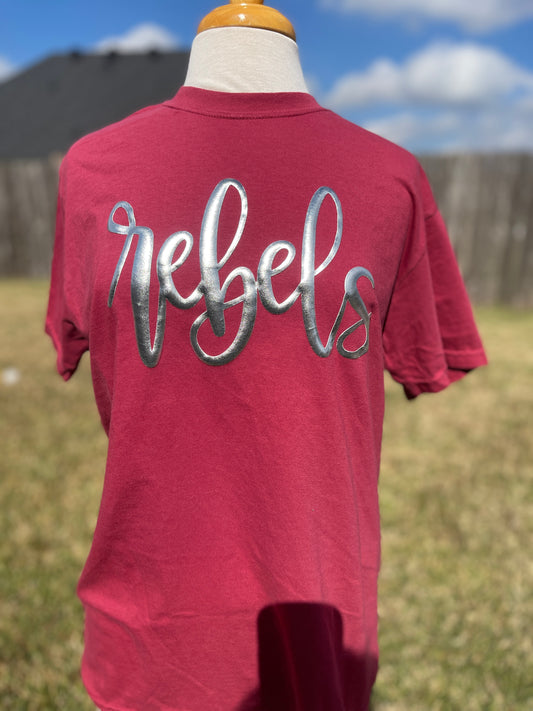 Rebels Metallic Silver Puffy Tee