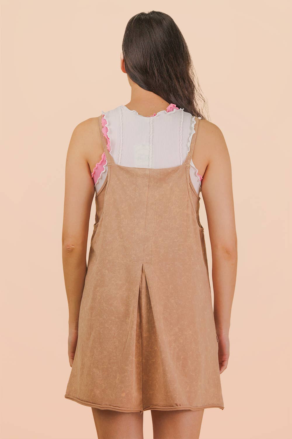 Mineral Washed Knit Mini Dress with Shorts Inside 