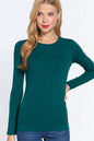 Long Sleeve Crew Neck Cotton Spandex Jersey Top