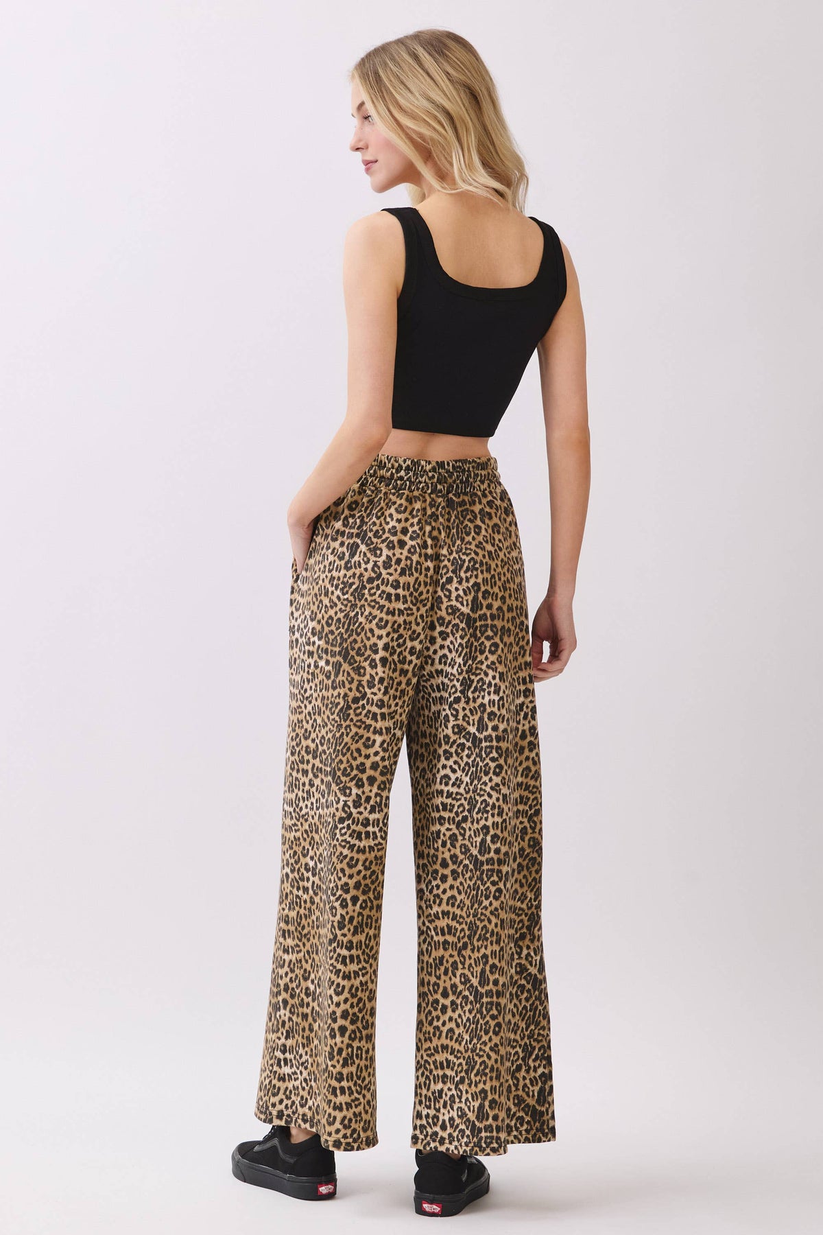 Leopard Wide Leg Terry Pants