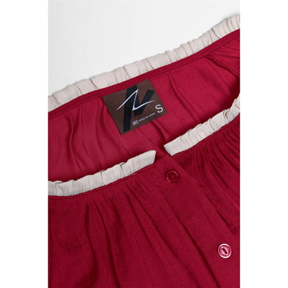 Abstract Applique Popover Blouse