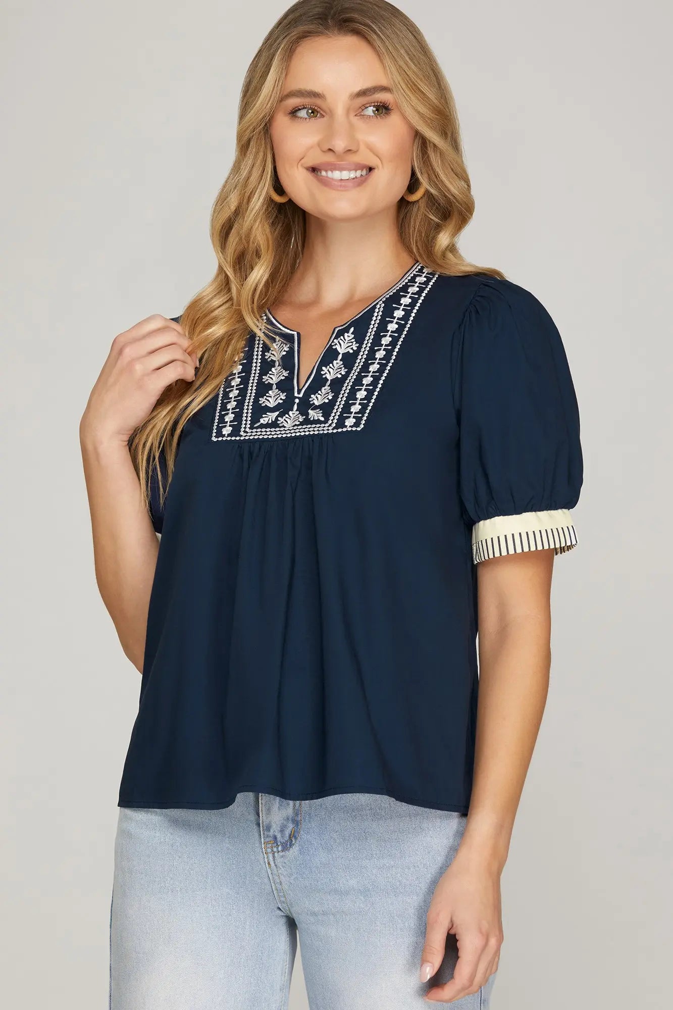 Southern Charm Embroidered Blouse