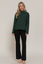 Long Sleeve Visible Overlocked Seams Detail Brushed Rib Top