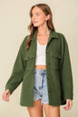 Forest Green Brushed Corded Shacket