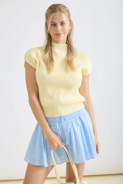 Mock Neck Knit Pullover Sweater