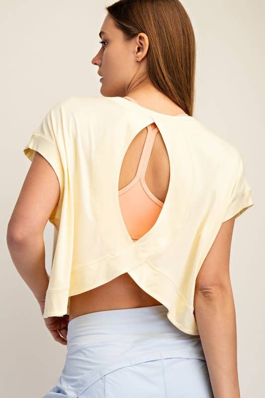 Short Sleeve Open Back Top