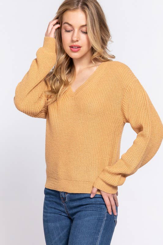 Long Sleeve V-neck Sweater