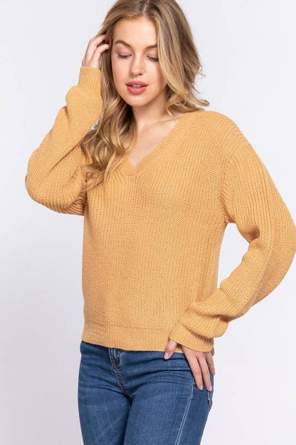 Long Sleeve V-neck Sweater