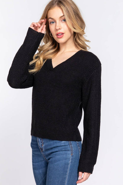 Long Sleeve V-neck Sweater