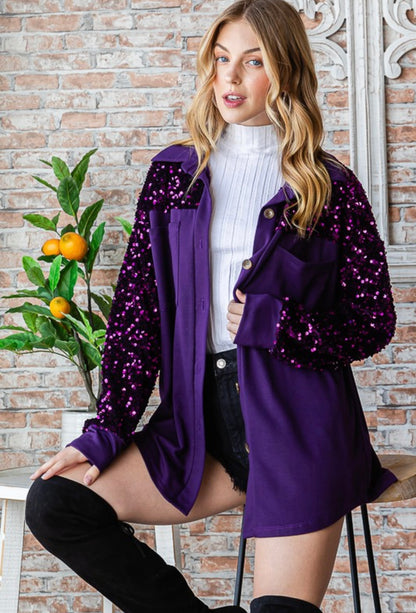 Purple Sequin Shacket