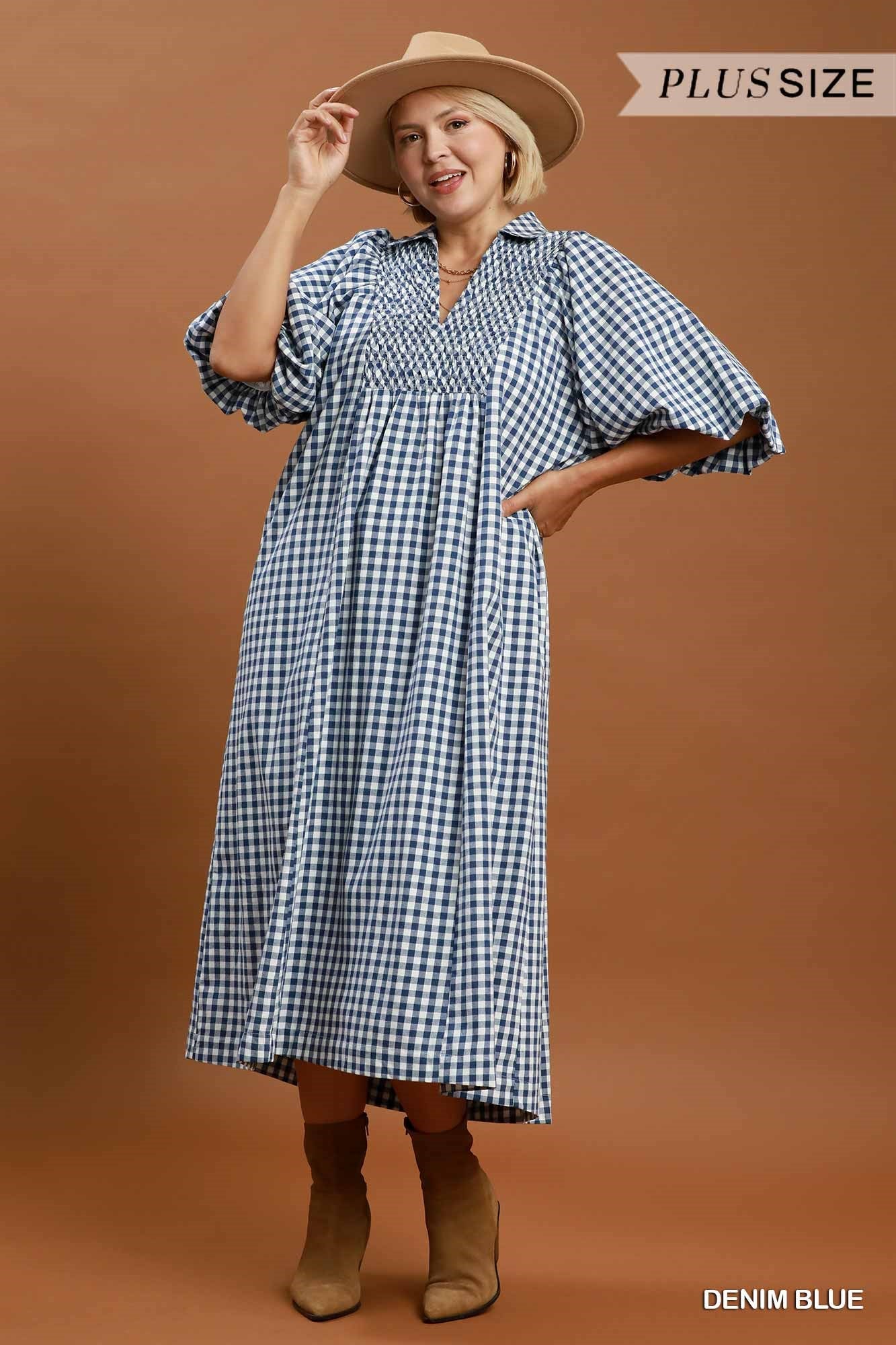 The Savanna Gingham Midi Dress