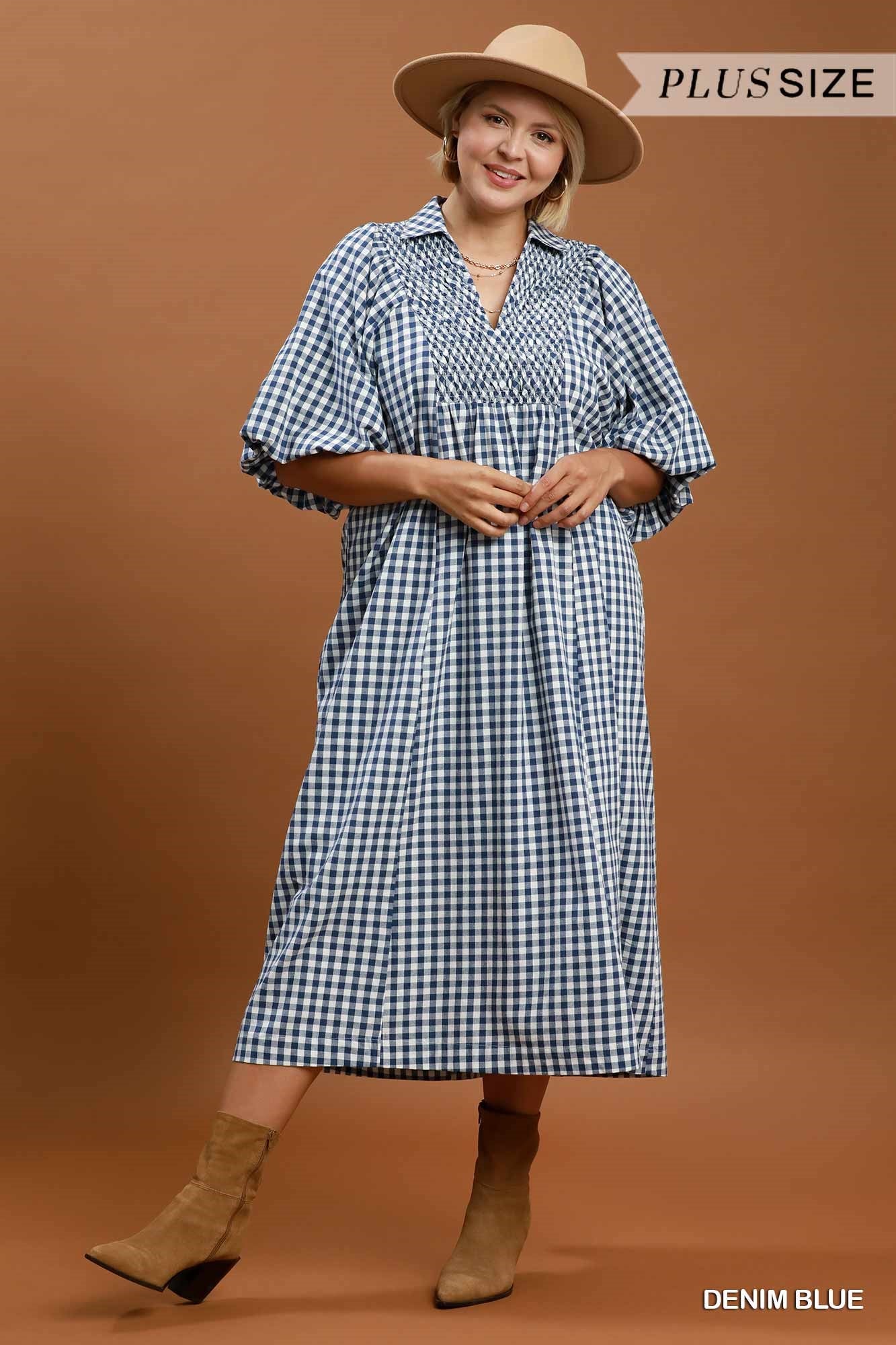 The Savanna Gingham Midi Dress