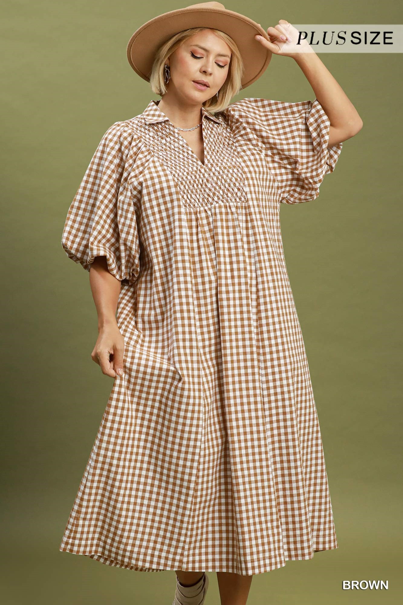 The Savanna Gingham Midi Dress