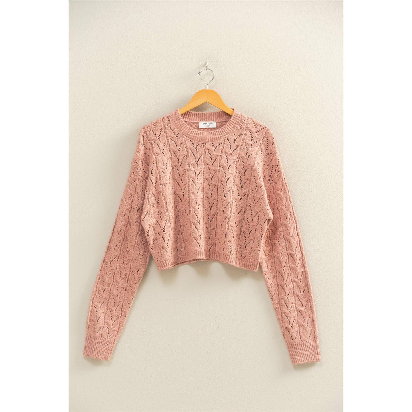 Cropped Cable Knit Sweater
