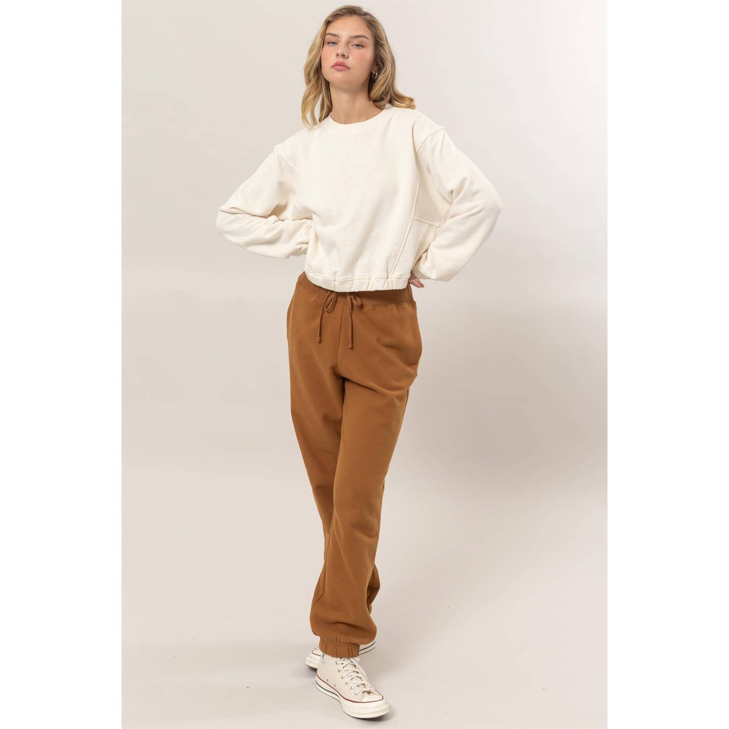 Cropped Pullover Sweatshirt