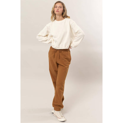 Cropped Pullover Sweatshirt