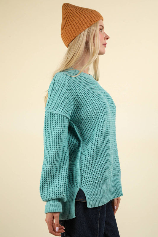 Sea Foam Oversized Knit Sweater Pullover