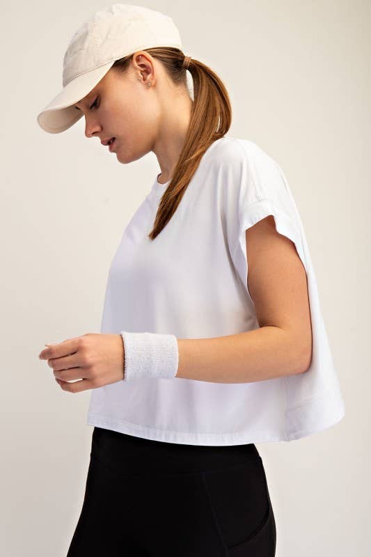Short Sleeve Open Back Top