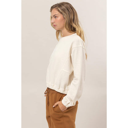 Cropped Pullover Sweatshirt