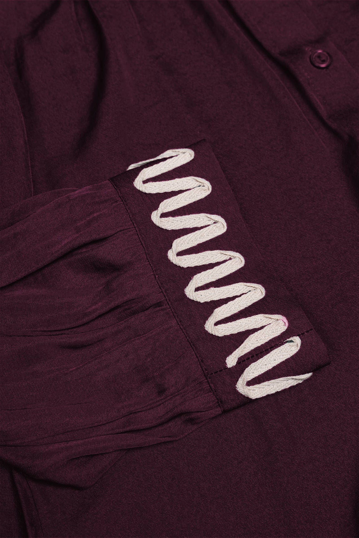 Abstract Applique Popover Blouse