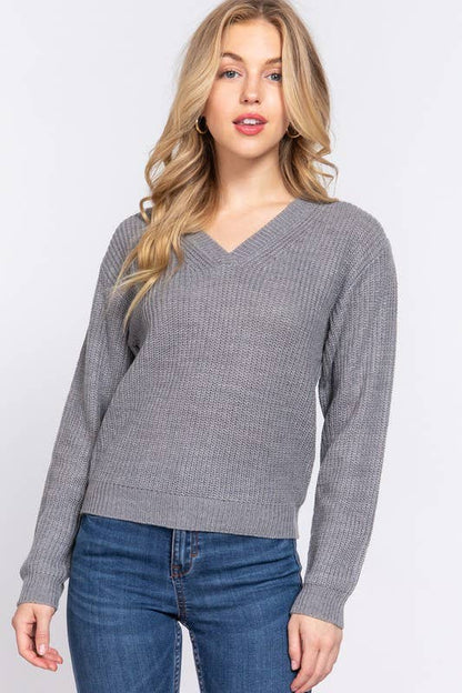 Long Sleeve V-neck Sweater