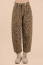 Leopard Printed Barrel Pants