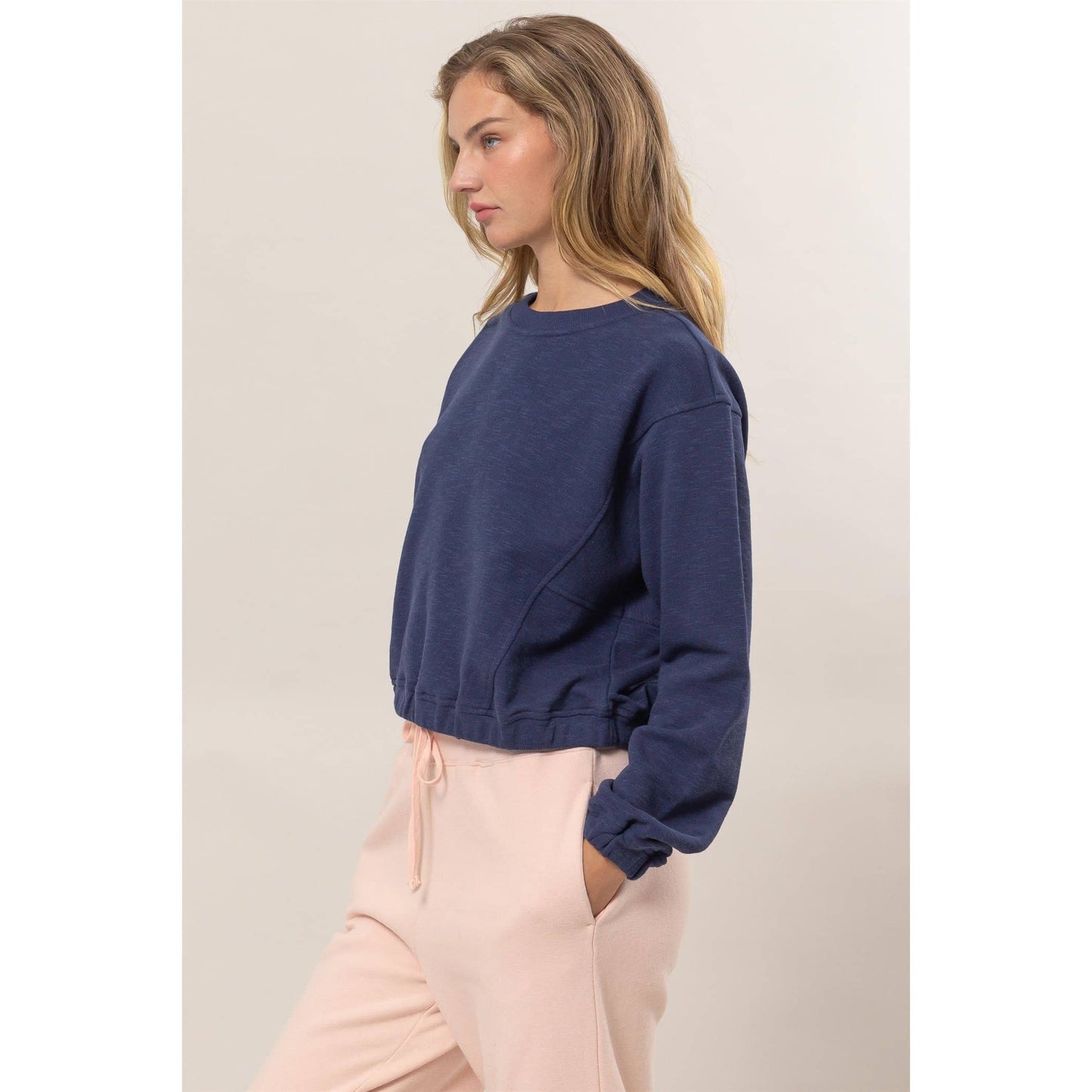 Cropped Pullover Sweatshirt