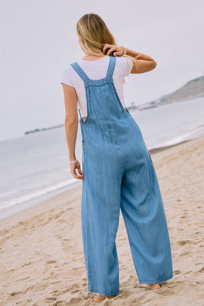 Washed Chambray Overall Jumpsuit
