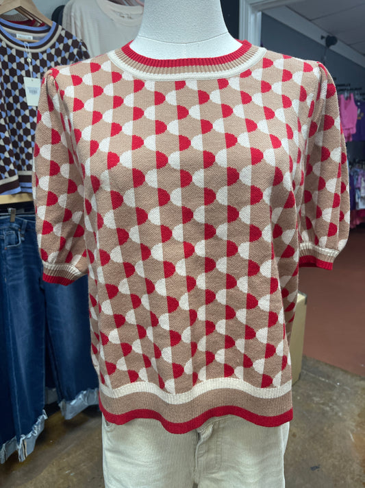 Short Sleeve Knit Sweater Top