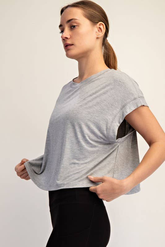 Short Sleeve Open Back Top