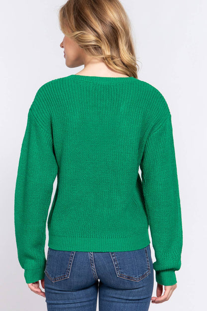 Long Sleeve V-neck Sweater