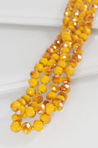 Glass Bead and Knotted Thread Long Necklace