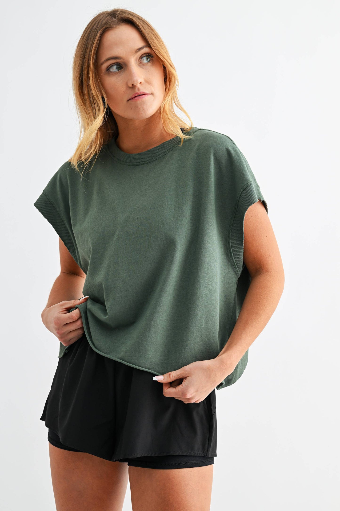 Plum Pink Open Back Pima Cotton Top