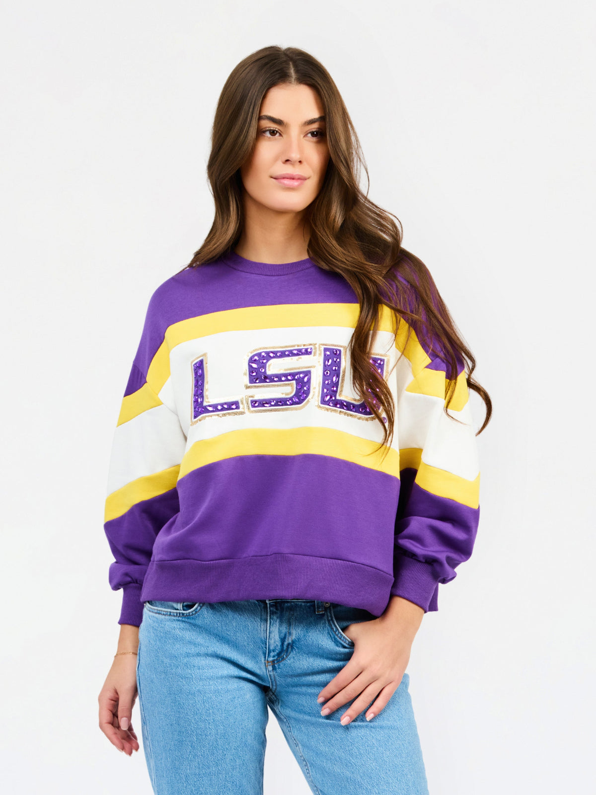 Millie Sweatshirt | LSU Stripe
