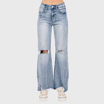 Petra Distressed High Rise Comfort Vintage Flare Jeans
