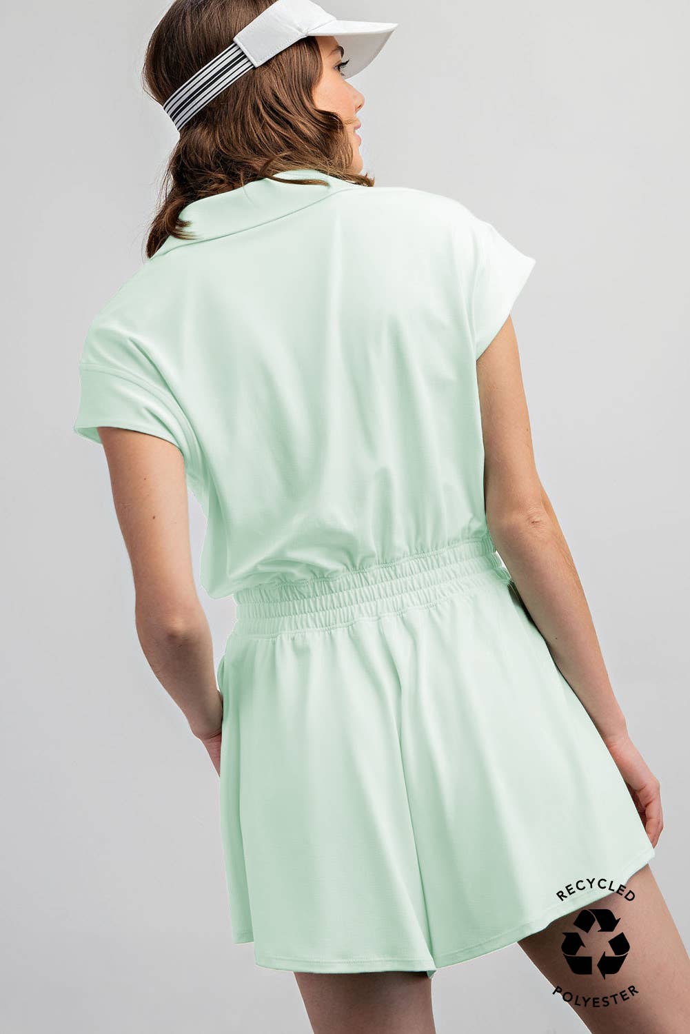 Butter Short Sleeve Quarter Zip Romper