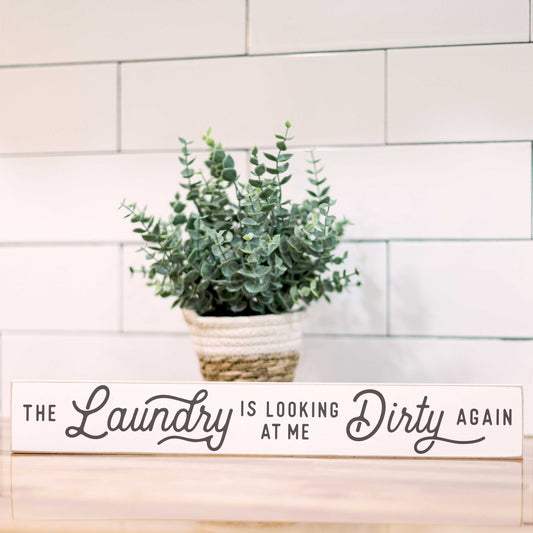 Laundry is Looking at Me Dirty Funny Wood Signs