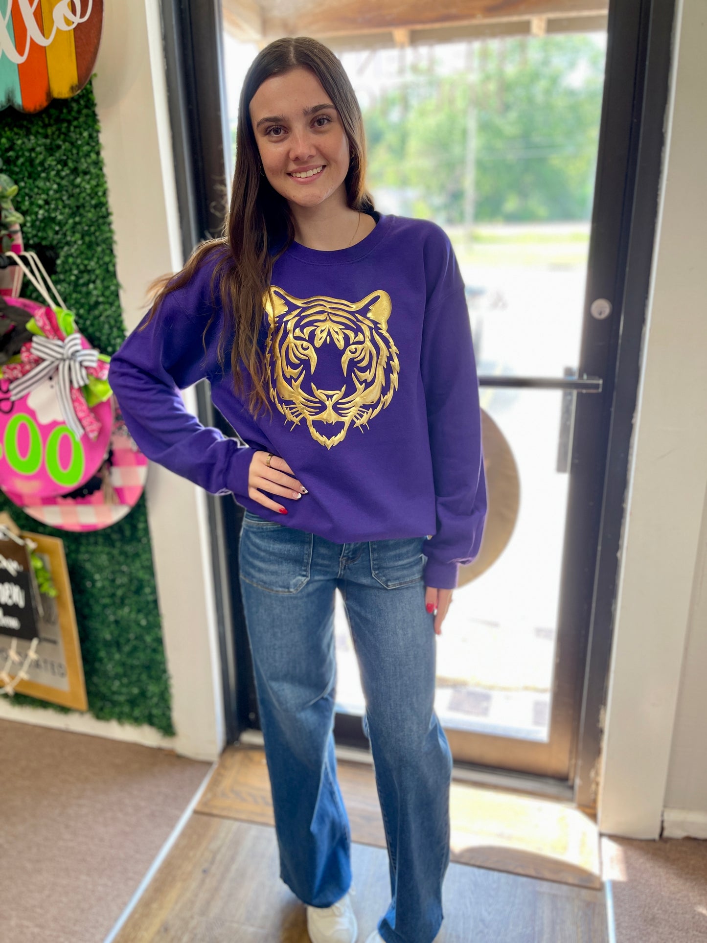 Tigers Metallic Puff Sweatshirt
