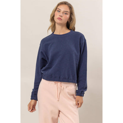 Cropped Pullover Sweatshirt