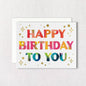 Starry Colorful Birthday Greeting Card with Gold Foil