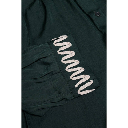 Abstract Applique Popover Blouse